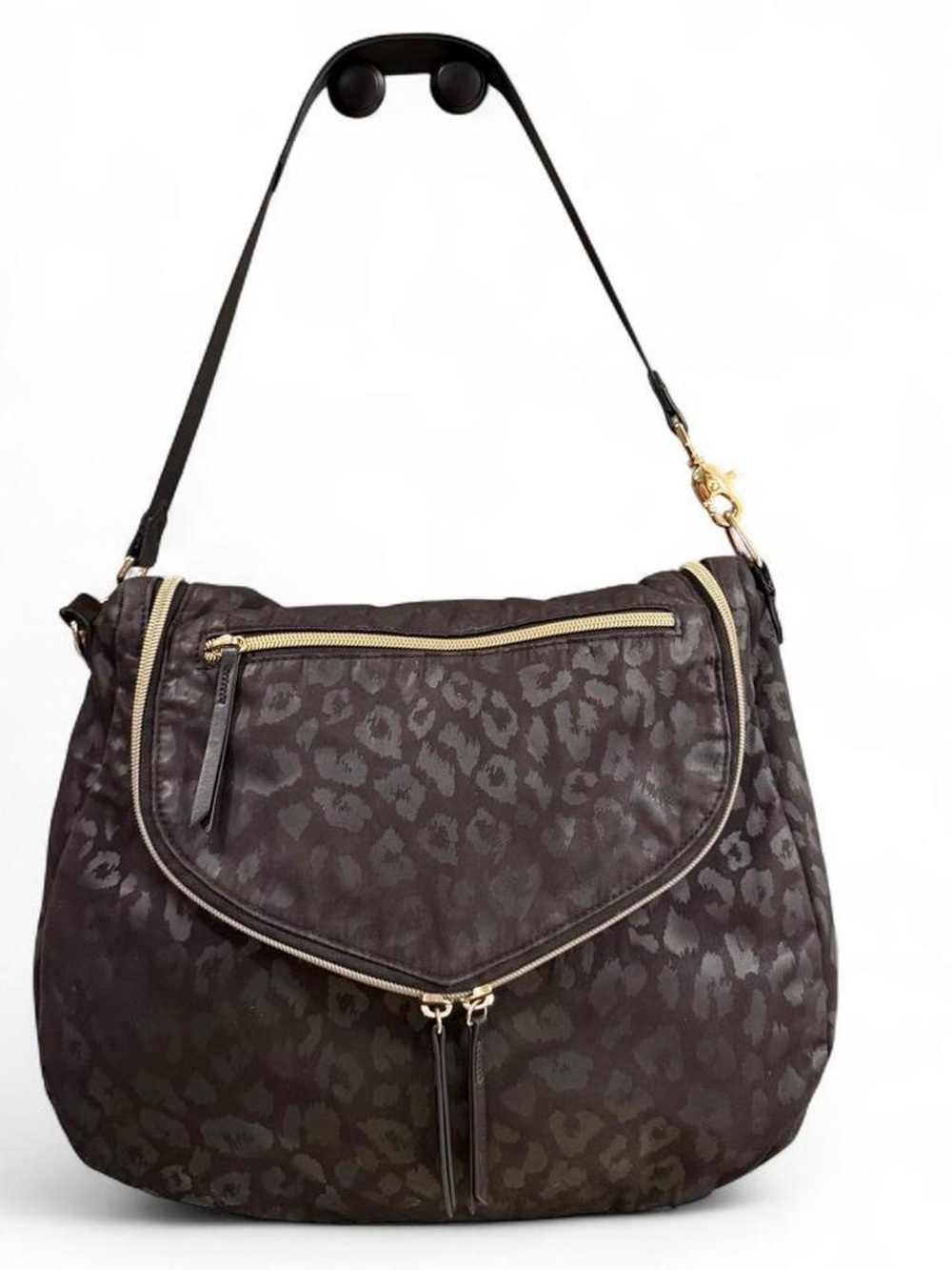 Stella & Dot Lady Boss Shoulder Bag - Black Leopard Print
